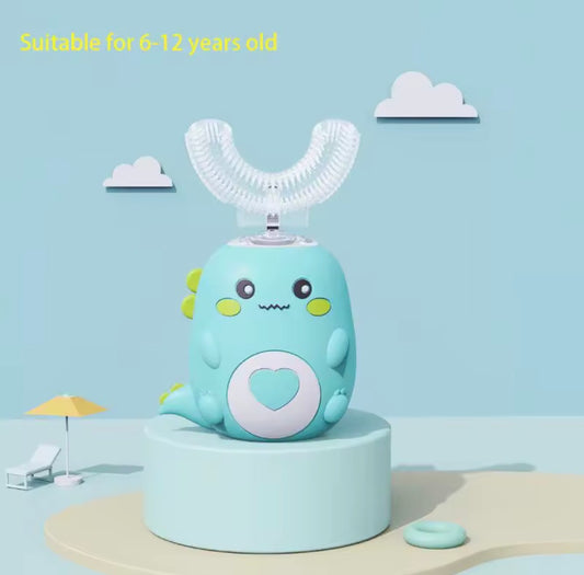 Kids Smart 360° U-Shaped Electric Toothbrush – Automatic, Rechargeable, Cute Cartoon Design