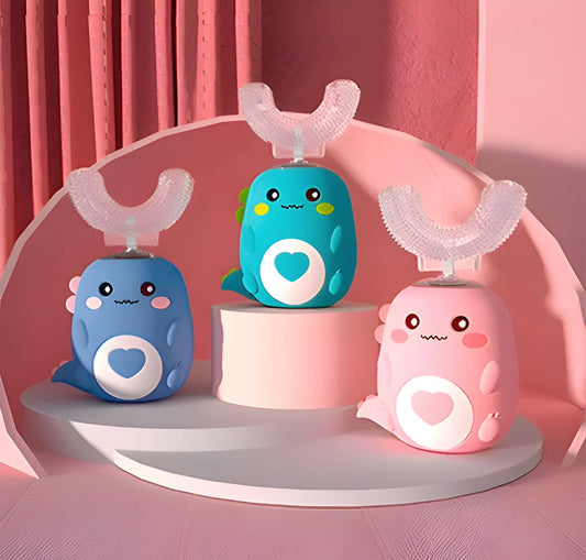 Kids Smart 360° U-Shaped Electric Toothbrush – Automatic, Rechargeable, Cute Cartoon Design